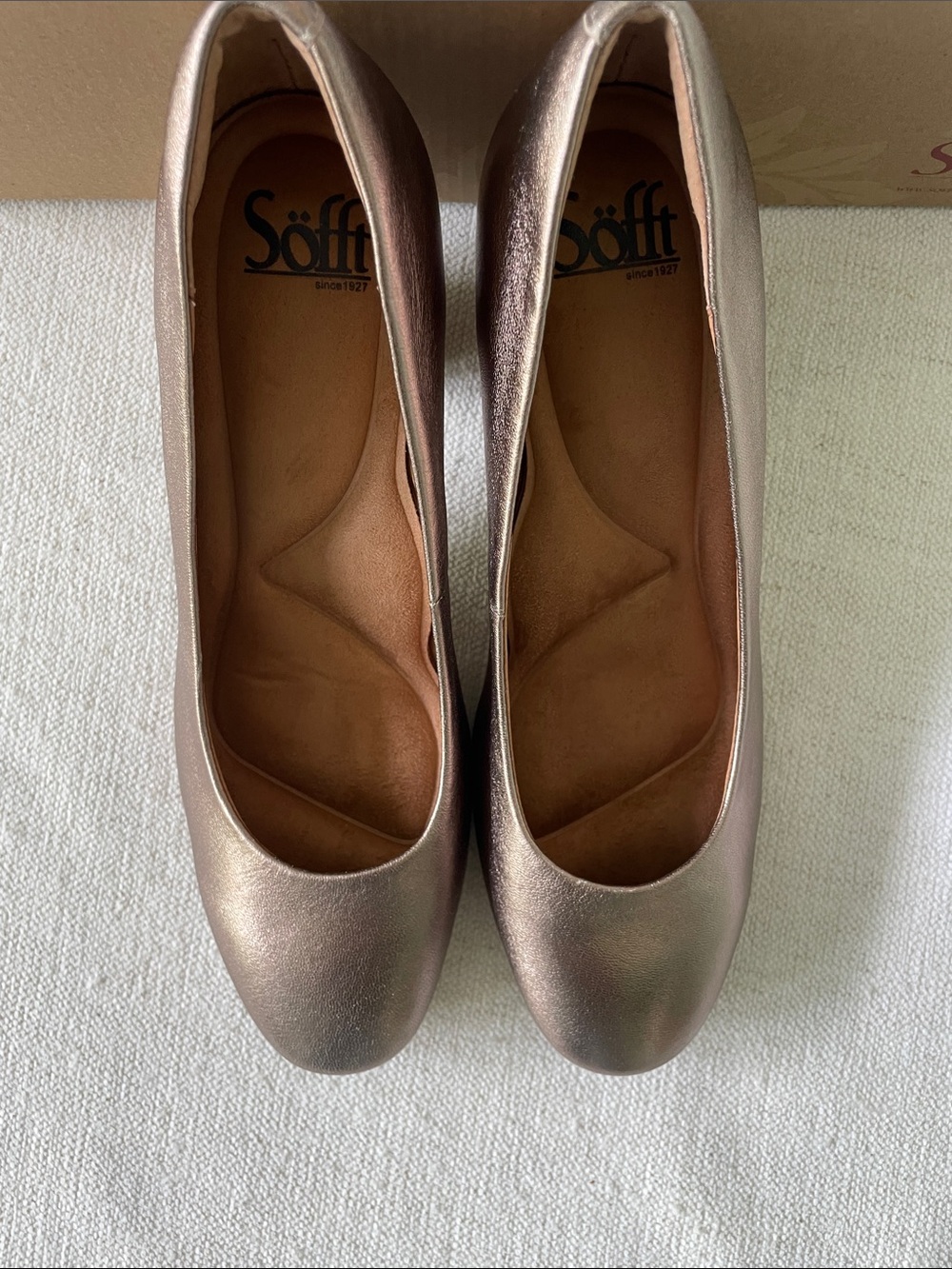 Sofft Metallic Taupe Women's Low Heel Pumps